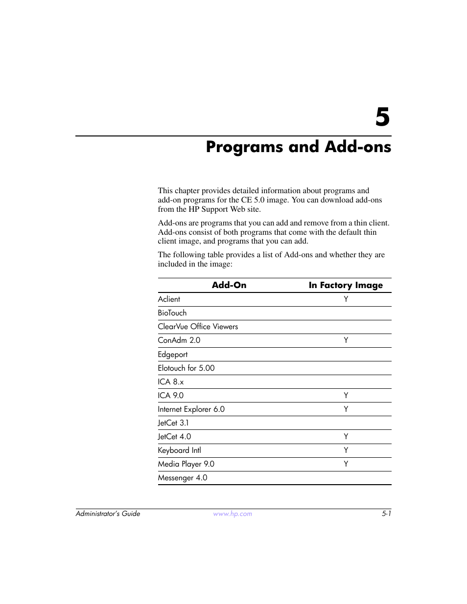 Programs and add-ons | HP t5520 User Manual | Page 77 / 94