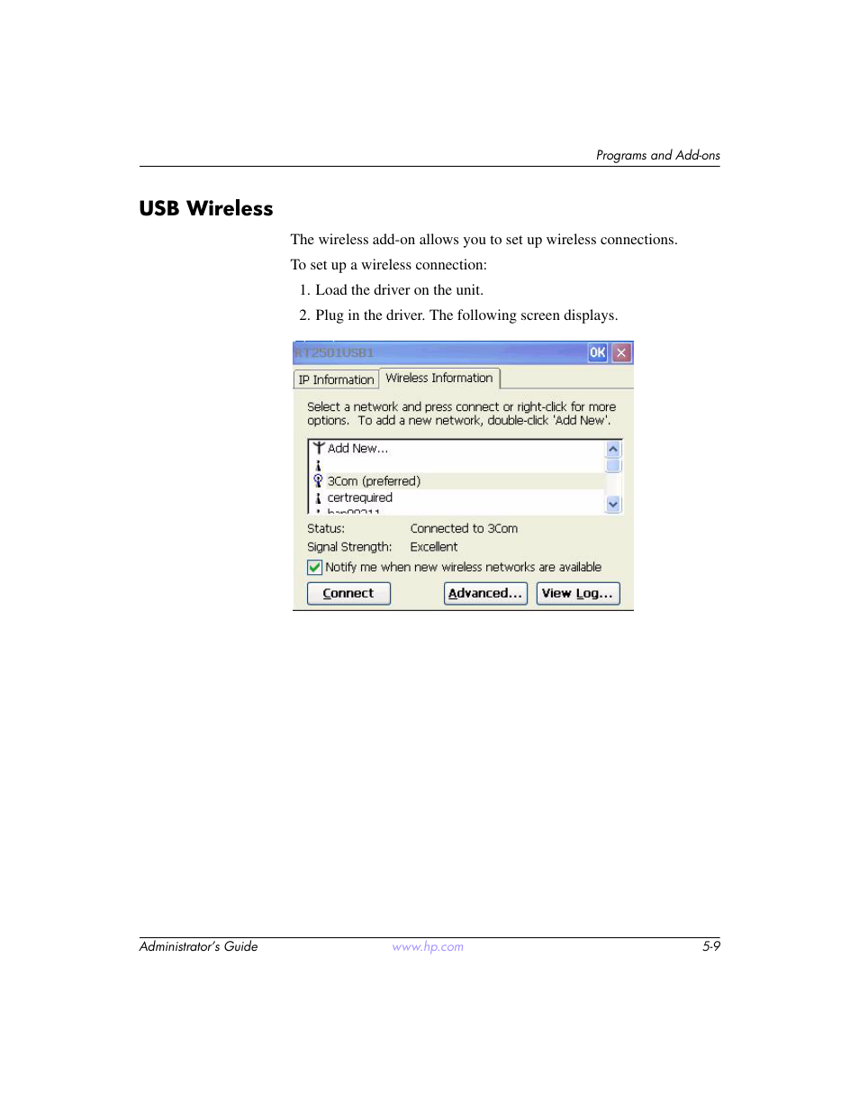Usb wireless, Usb wireless –9 | HP t5520 User Manual | Page 85 / 94