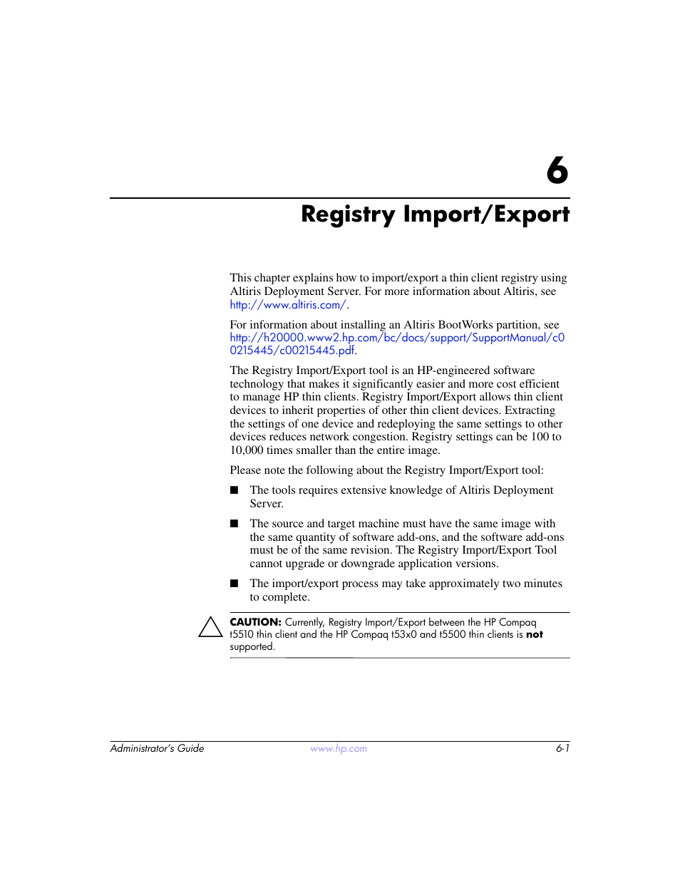 Registry import/export | HP t5520 User Manual | Page 87 / 94
