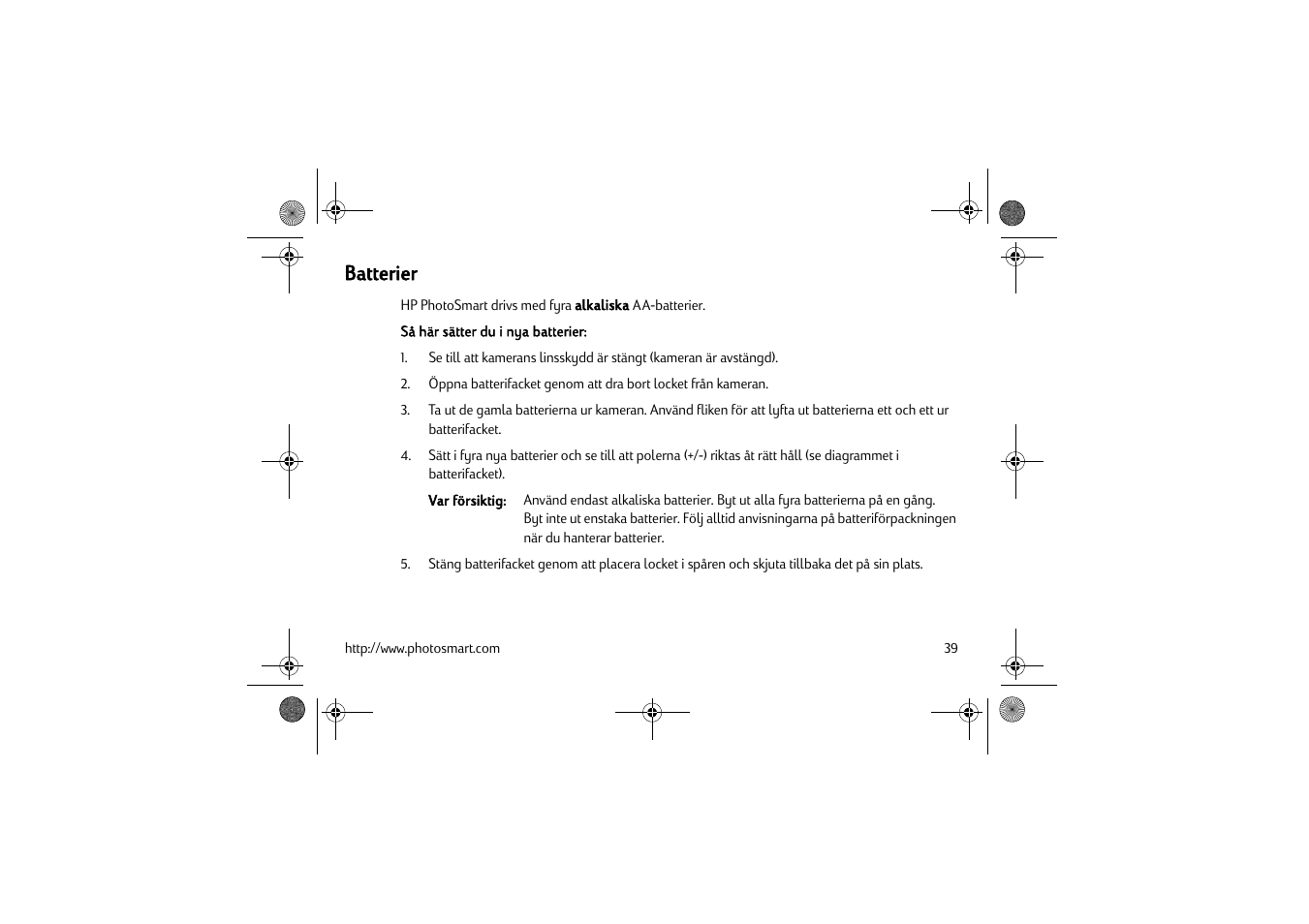 Batterier | HP C200 User Manual | Page 43 / 66