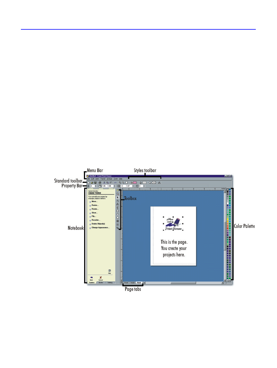 The corel print house 3 desktop | HP C4381-90100 User Manual | Page 100 / 184
