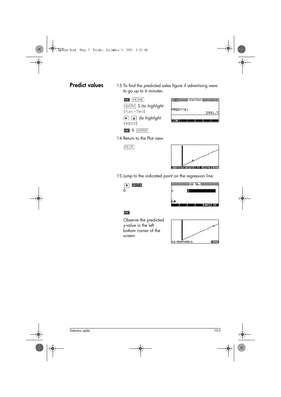 Predict values | HP 40gs User Manual | Page 109 / 444