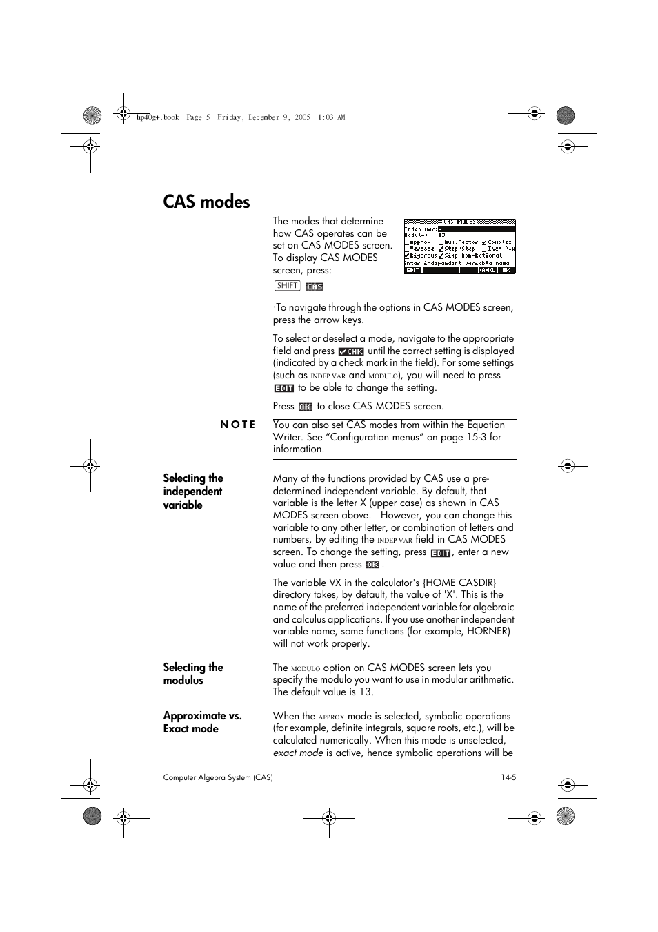 Cas modes | HP 40gs User Manual | Page 187 / 444