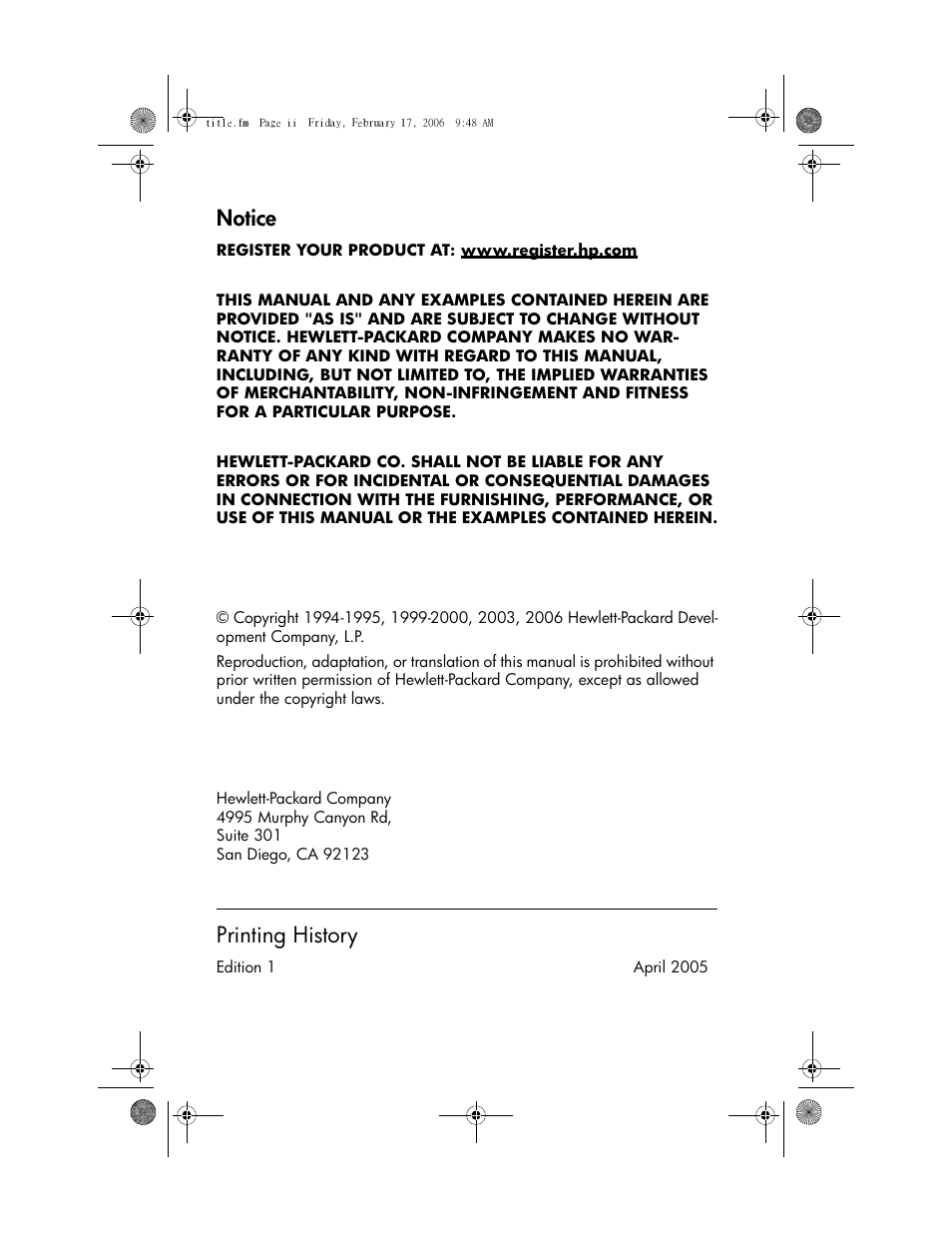 Notice, Printing history | HP 40gs User Manual | Page 2 / 444