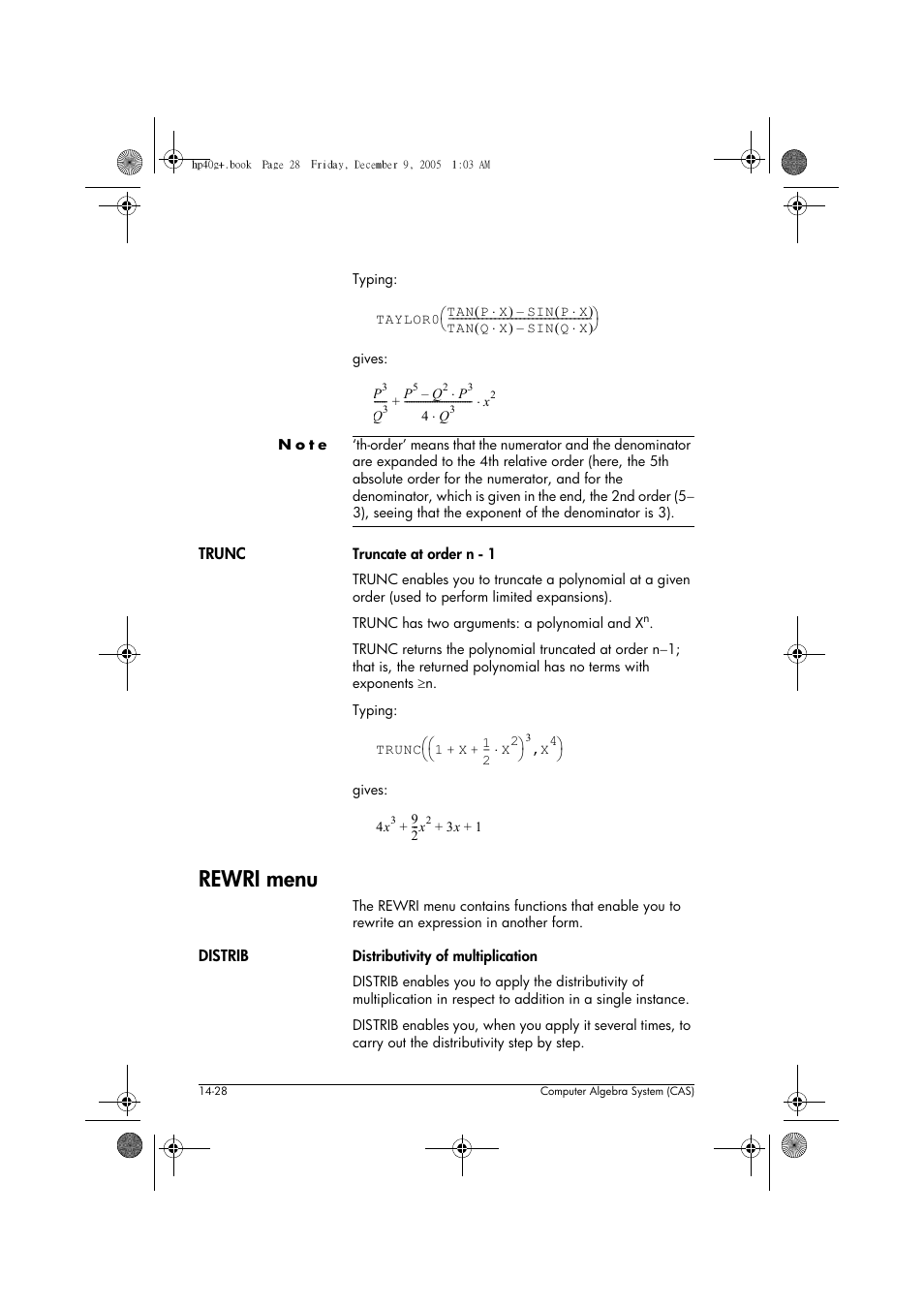 Rewri menu | HP 40gs User Manual | Page 210 / 444