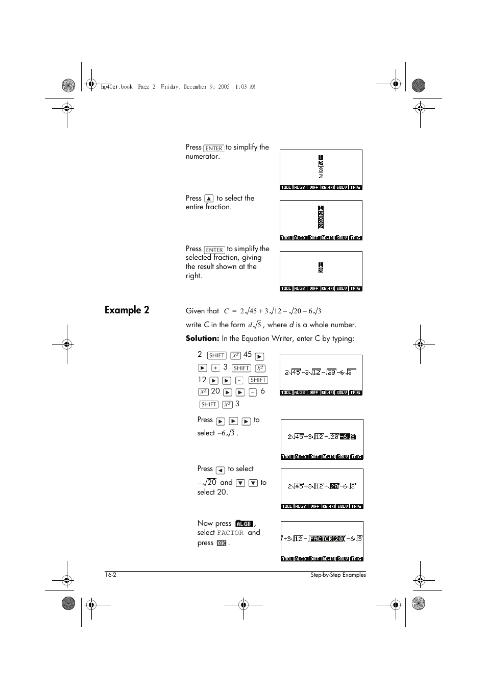 Example 2 | HP 40gs User Manual | Page 276 / 444