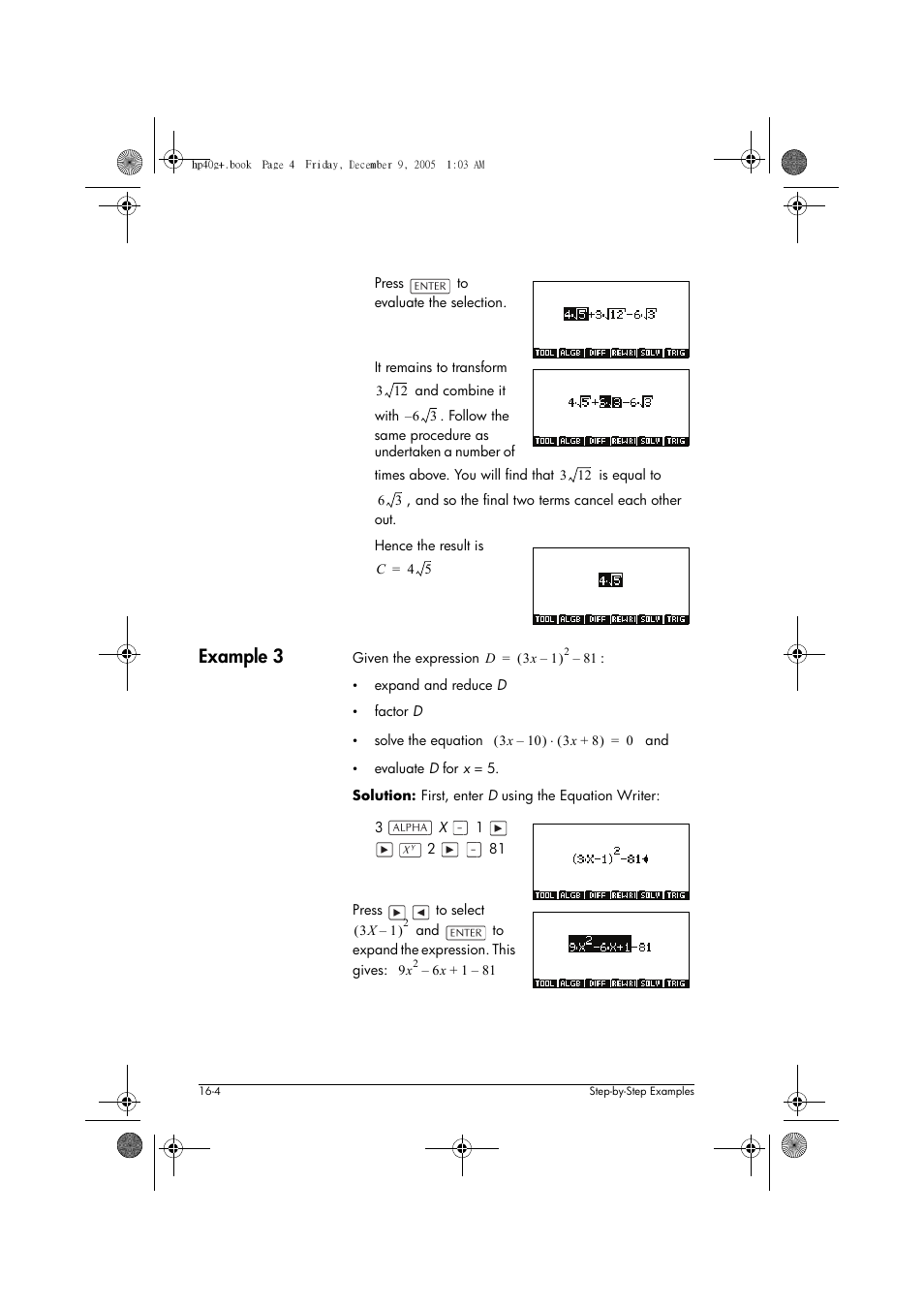 Example 3 | HP 40gs User Manual | Page 278 / 444