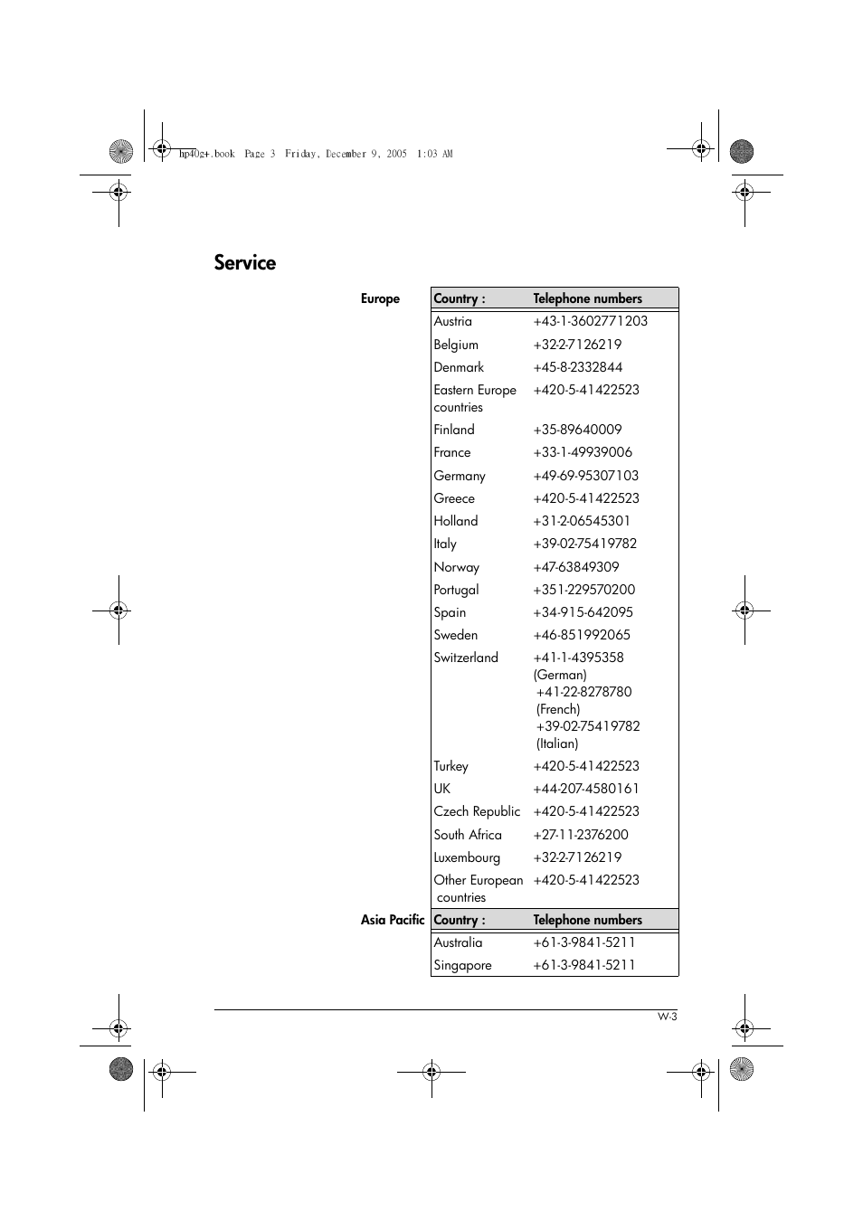 Service | HP 40gs User Manual | Page 423 / 444