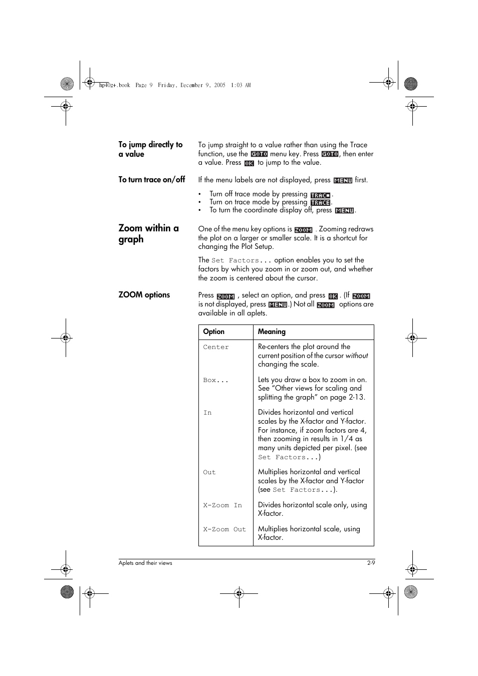 Zoom within a graph | HP 40gs User Manual | Page 51 / 444