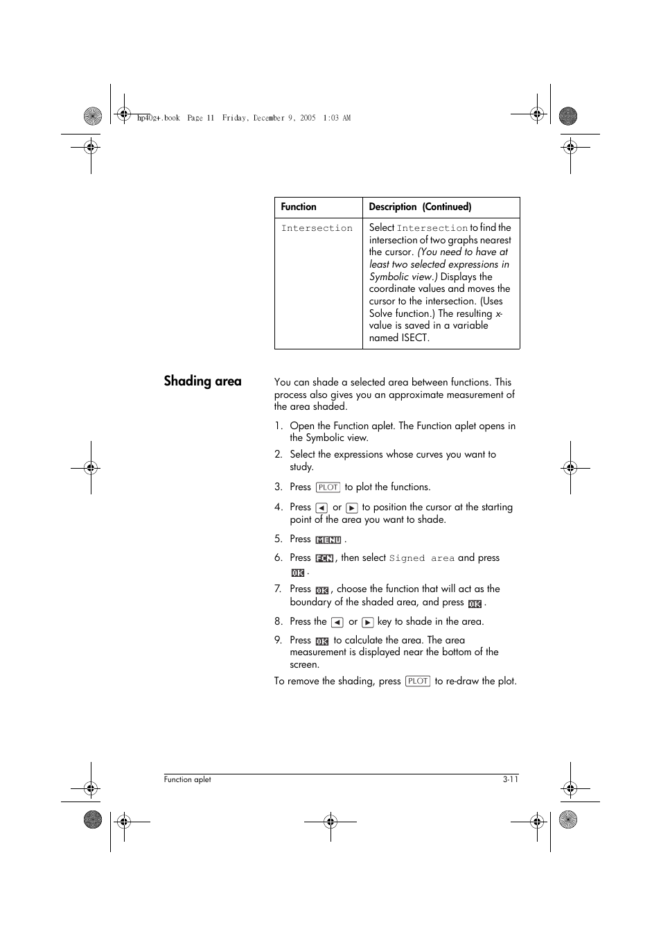 Shading area | HP 40gs User Manual | Page 75 / 444