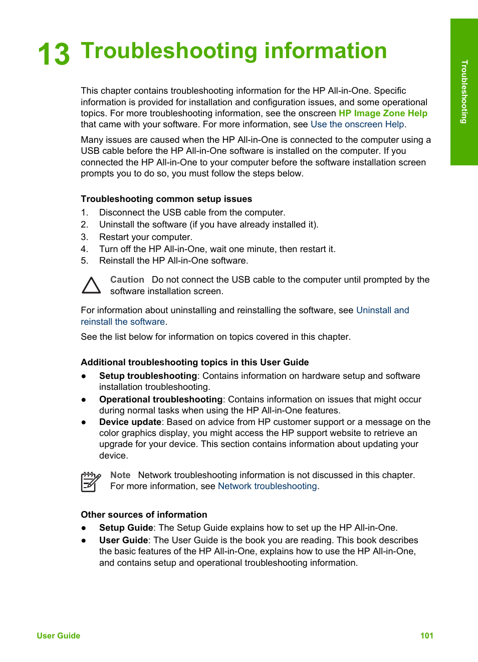 Troubleshooting information, 13 troubleshooting information | HP 3200 User Manual | Page 104 / 144