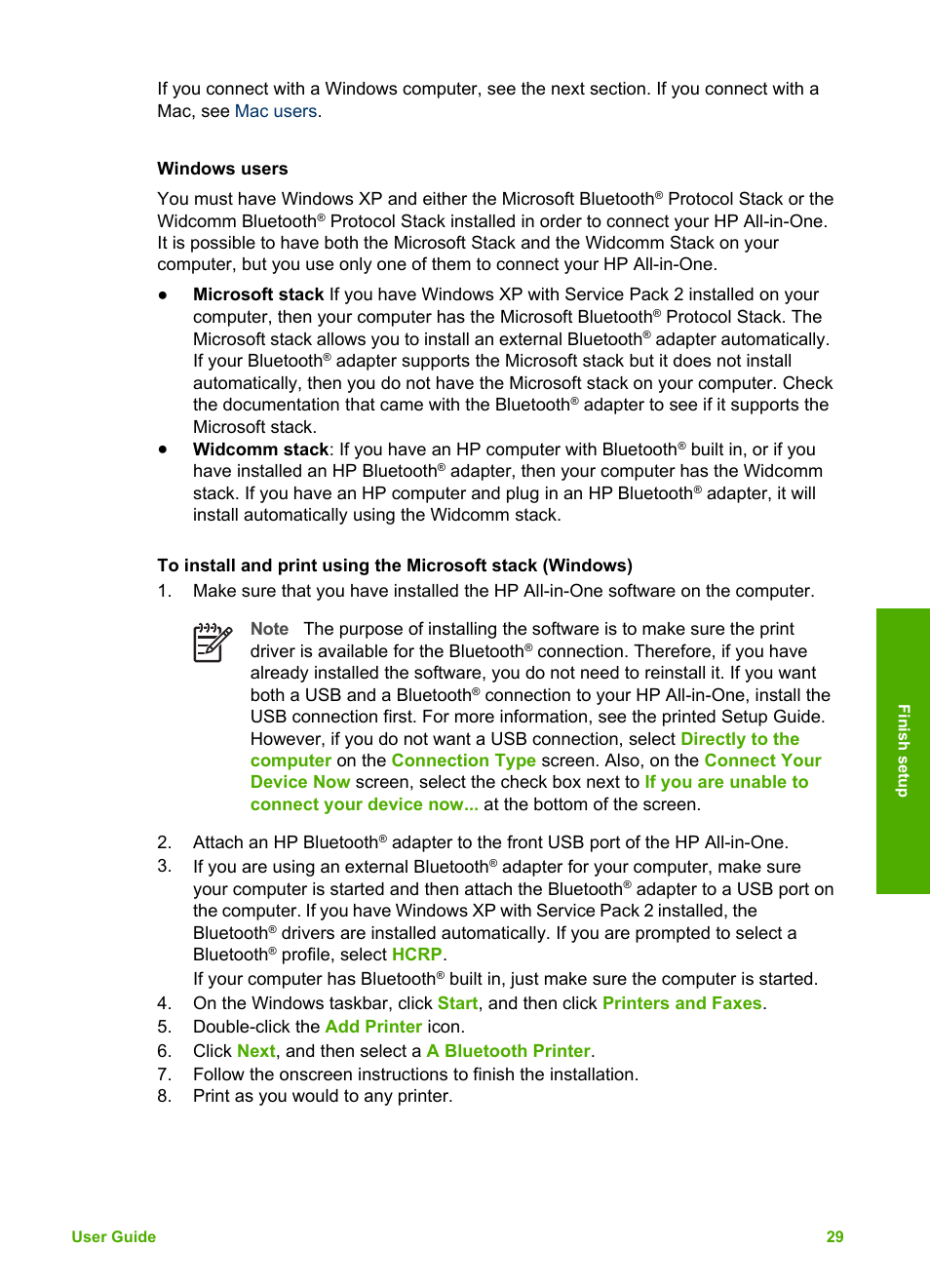 Windows users | HP 3200 User Manual | Page 32 / 144