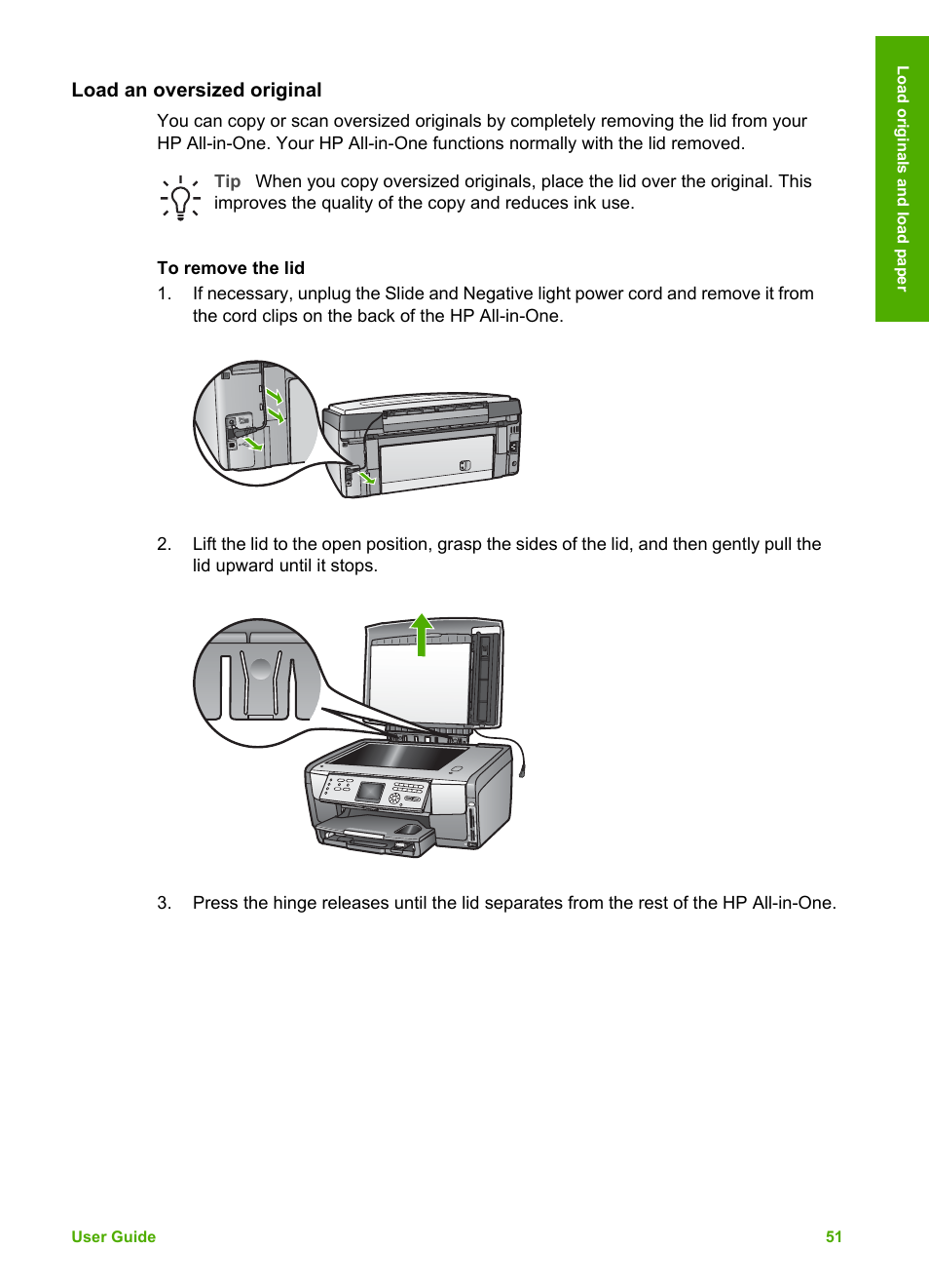 Load an oversized original | HP 3200 User Manual | Page 54 / 144