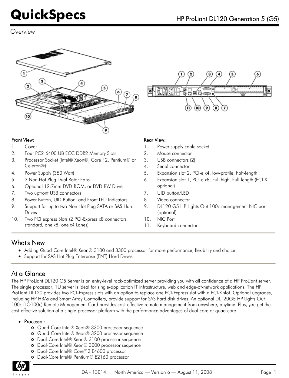 HP ProLiant DL120 User Manual | 28 pages