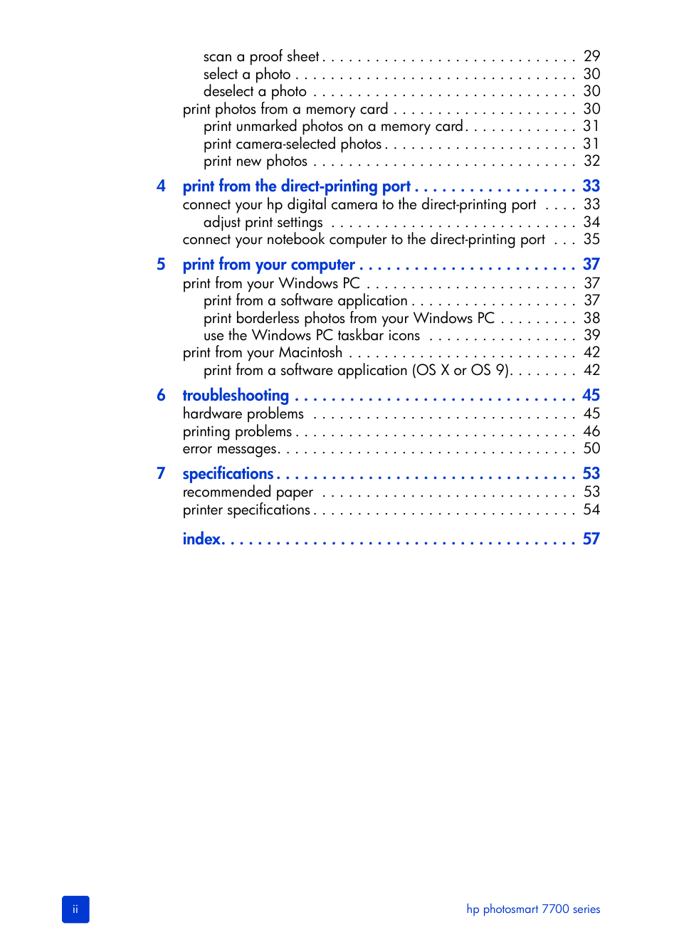 HP Photosmart 7700 User Manual | Page 4 / 64