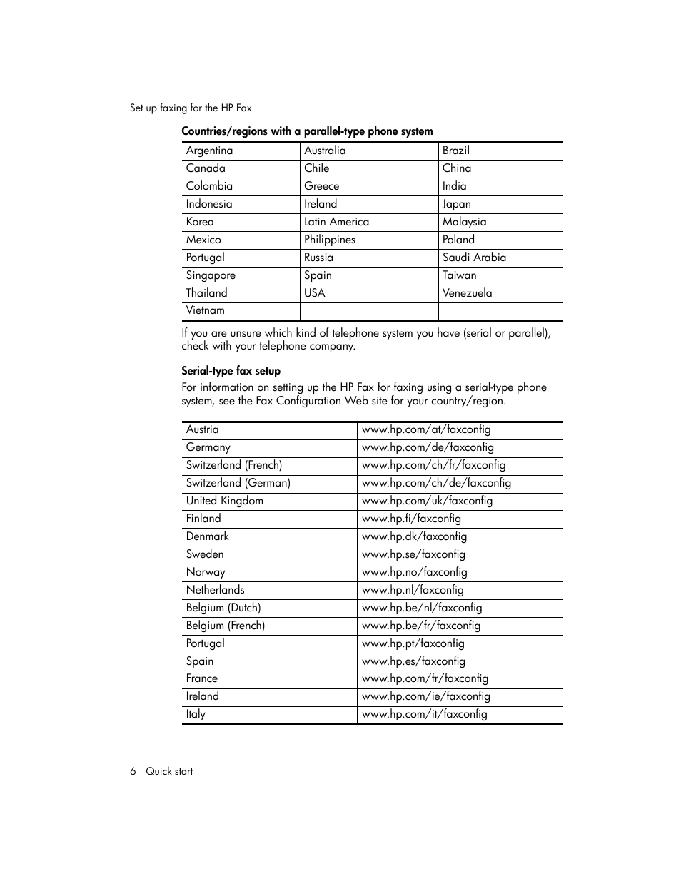 Serial-type fax setup | HP 600 User Manual | Page 14 / 86