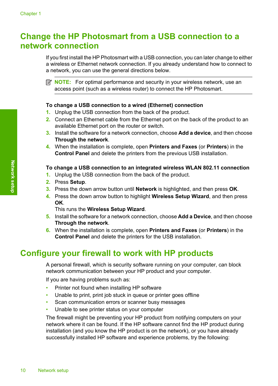 Configure your firewall to work with hp products | HP C309 User Manual | Page 12 / 85