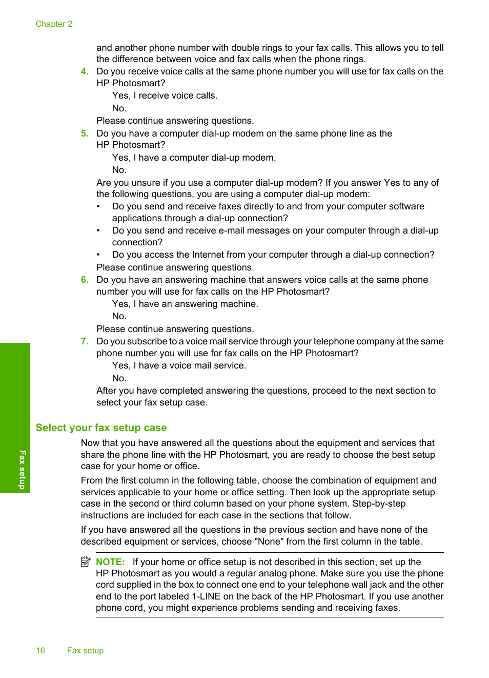 Select your fax setup case | HP C309 User Manual | Page 18 / 85