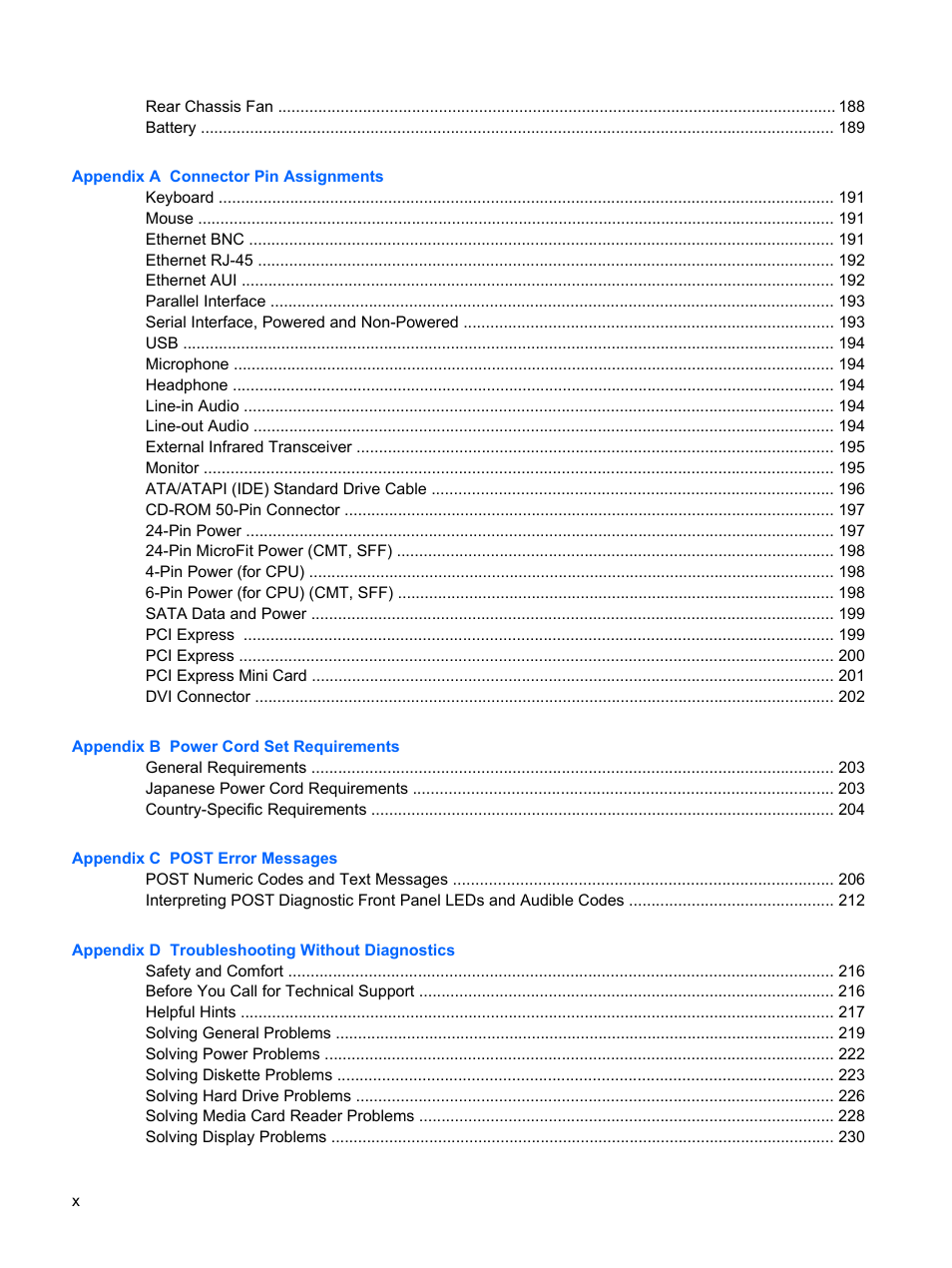 HP DC7800 User Manual | Page 10 / 276