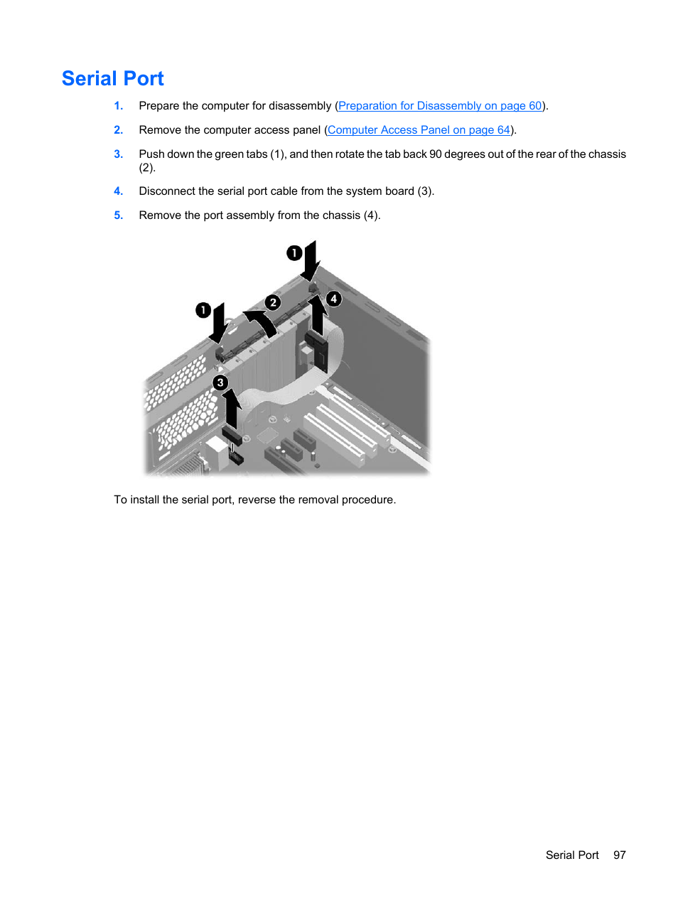 Serial port | HP DC7800 User Manual | Page 109 / 276