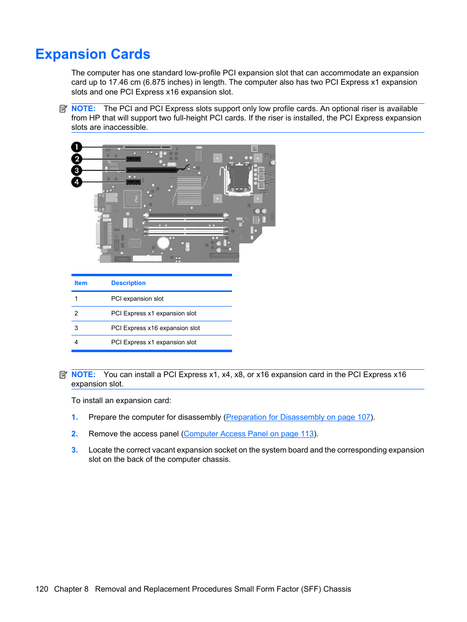 Expansion cards | HP DC7800 User Manual | Page 132 / 276