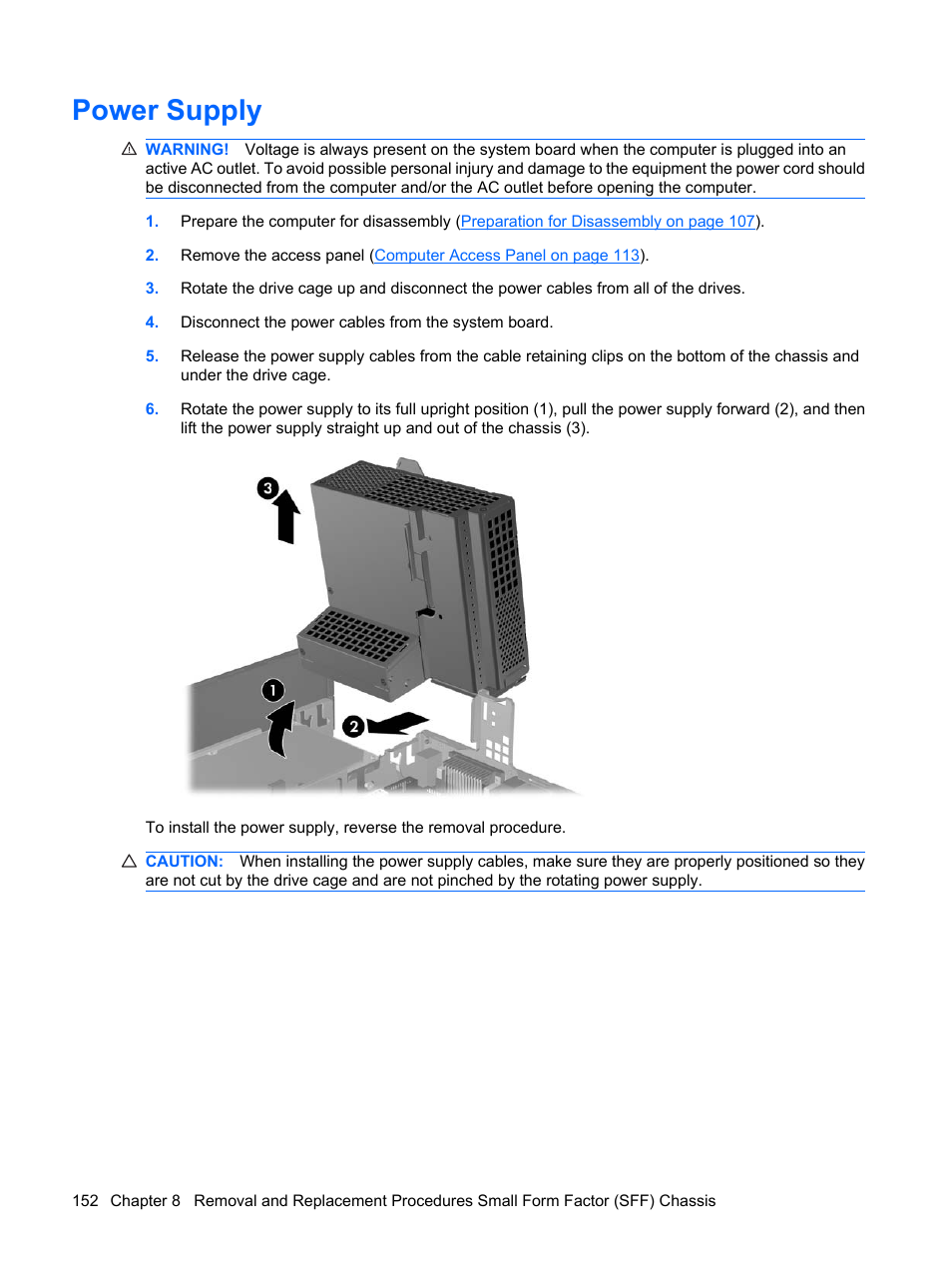 Power supply | HP DC7800 User Manual | Page 164 / 276
