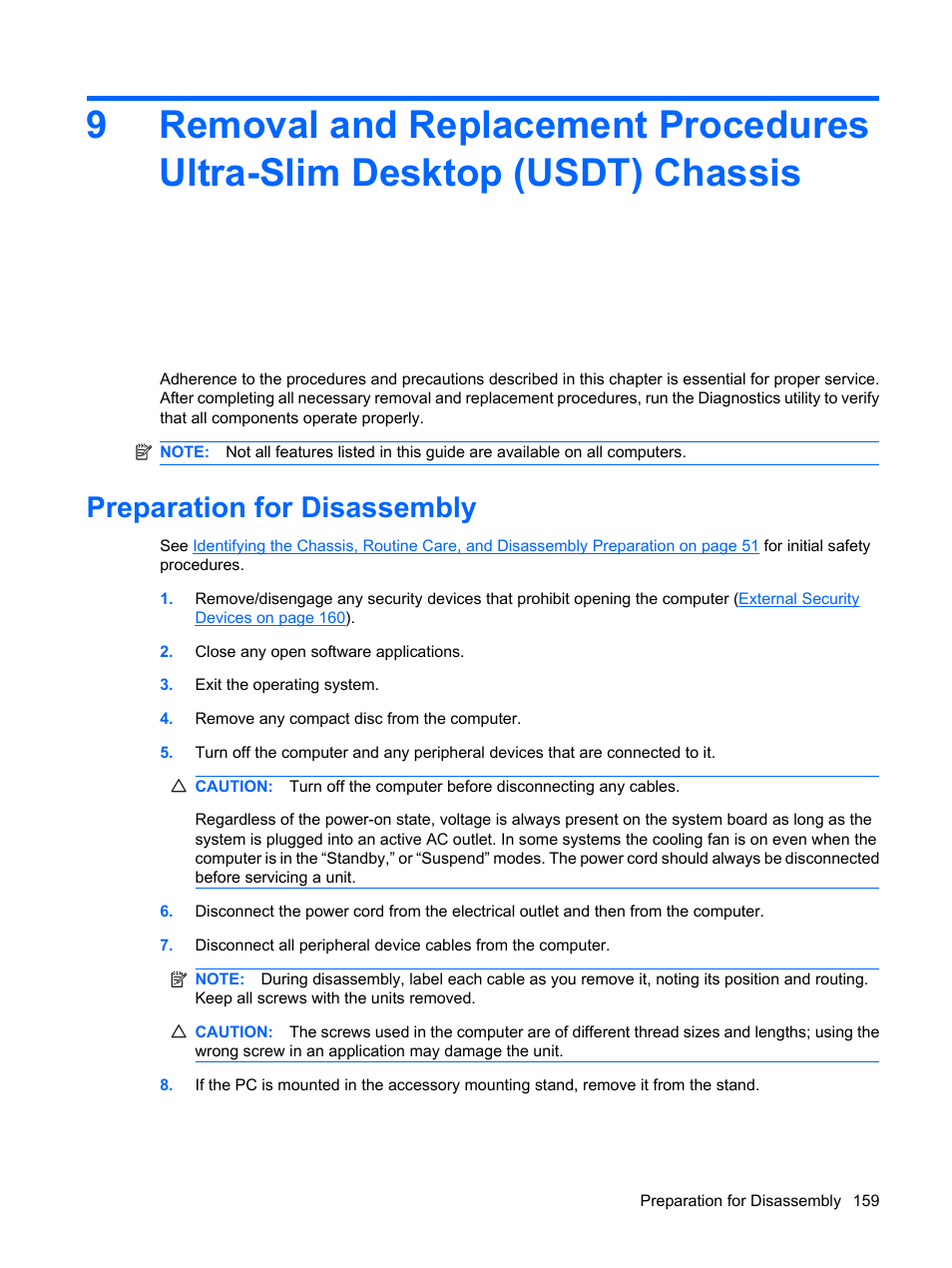 Preparation for disassembly | HP DC7800 User Manual | Page 171 / 276