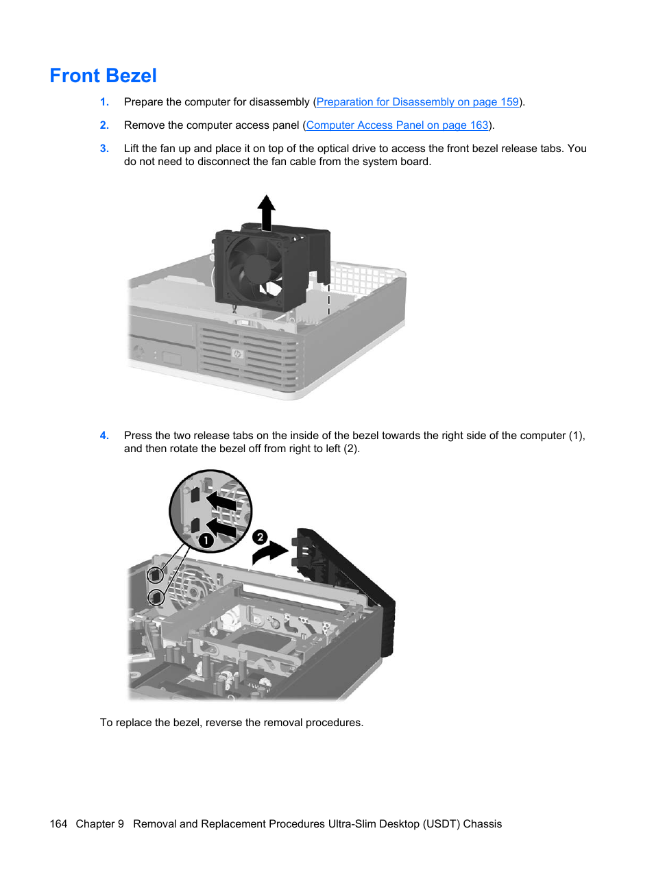 Front bezel | HP DC7800 User Manual | Page 176 / 276