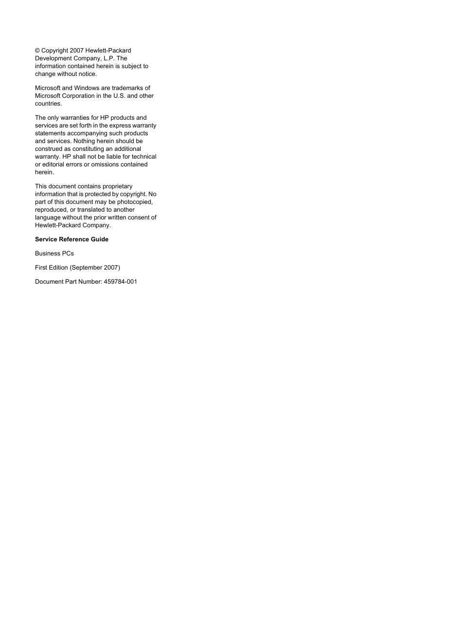 HP DC7800 User Manual | Page 2 / 276