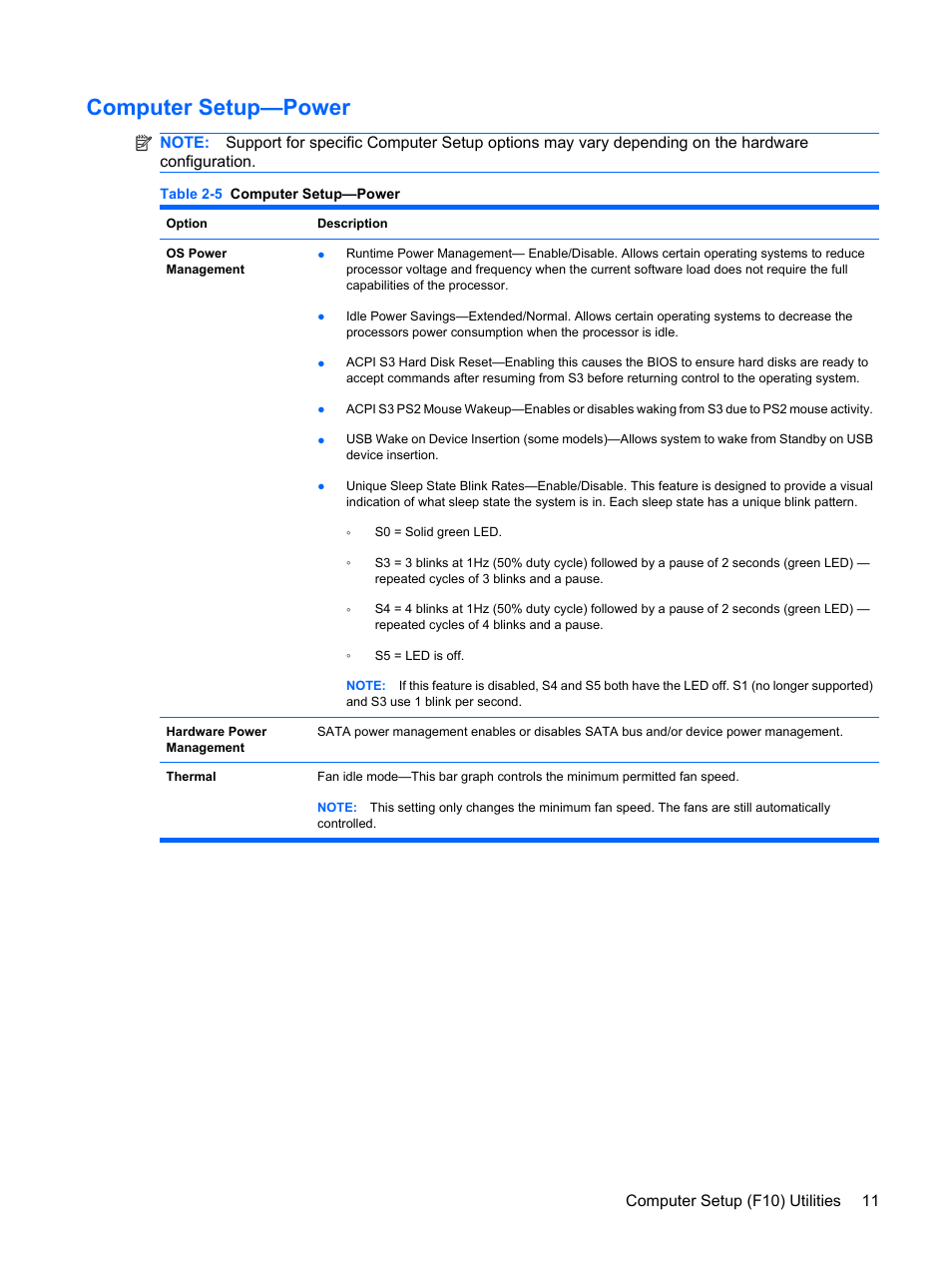 Computer setup—power | HP DC7800 User Manual | Page 23 / 276
