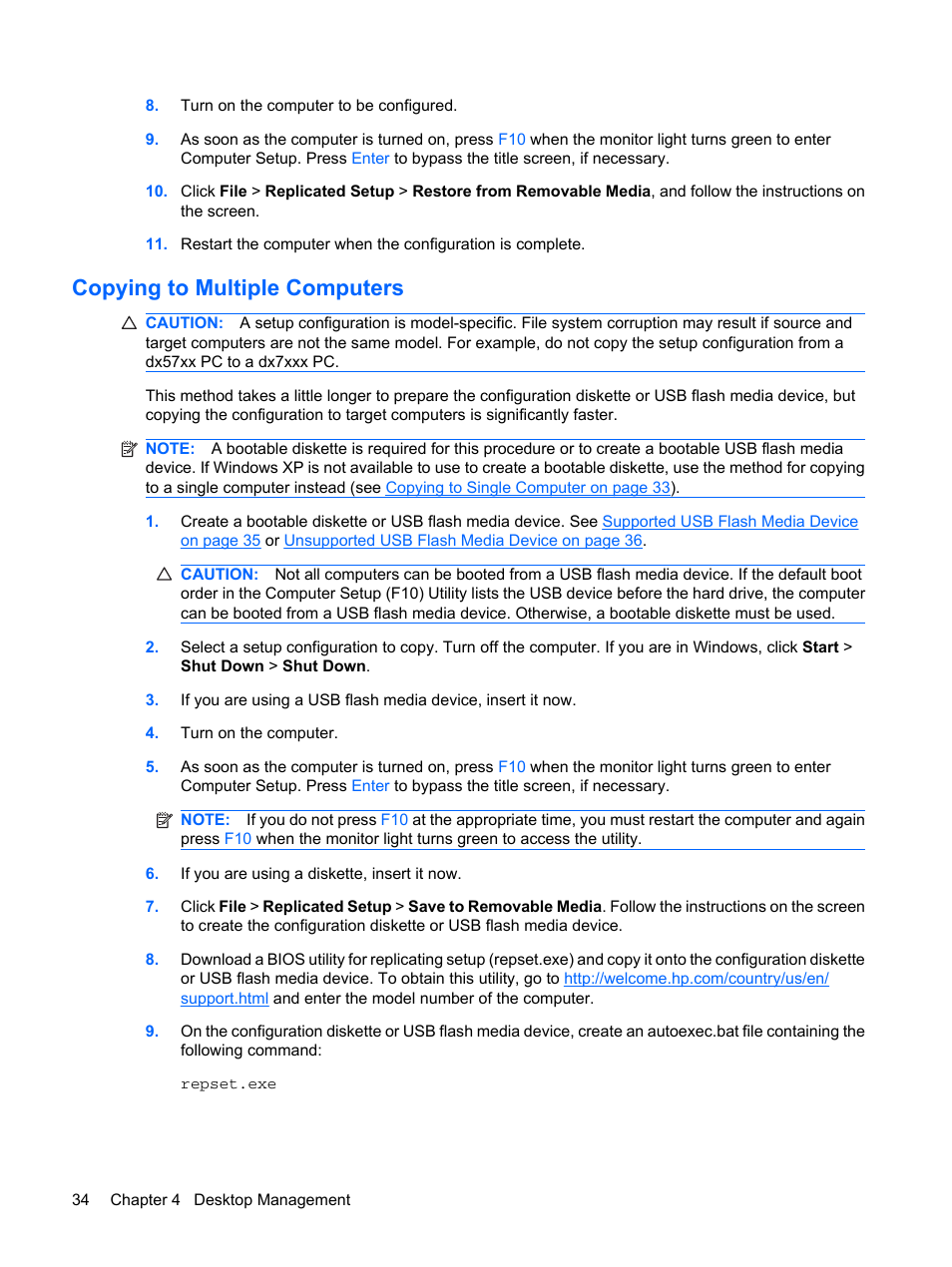 Copying to multiple computers | HP DC7800 User Manual | Page 46 / 276