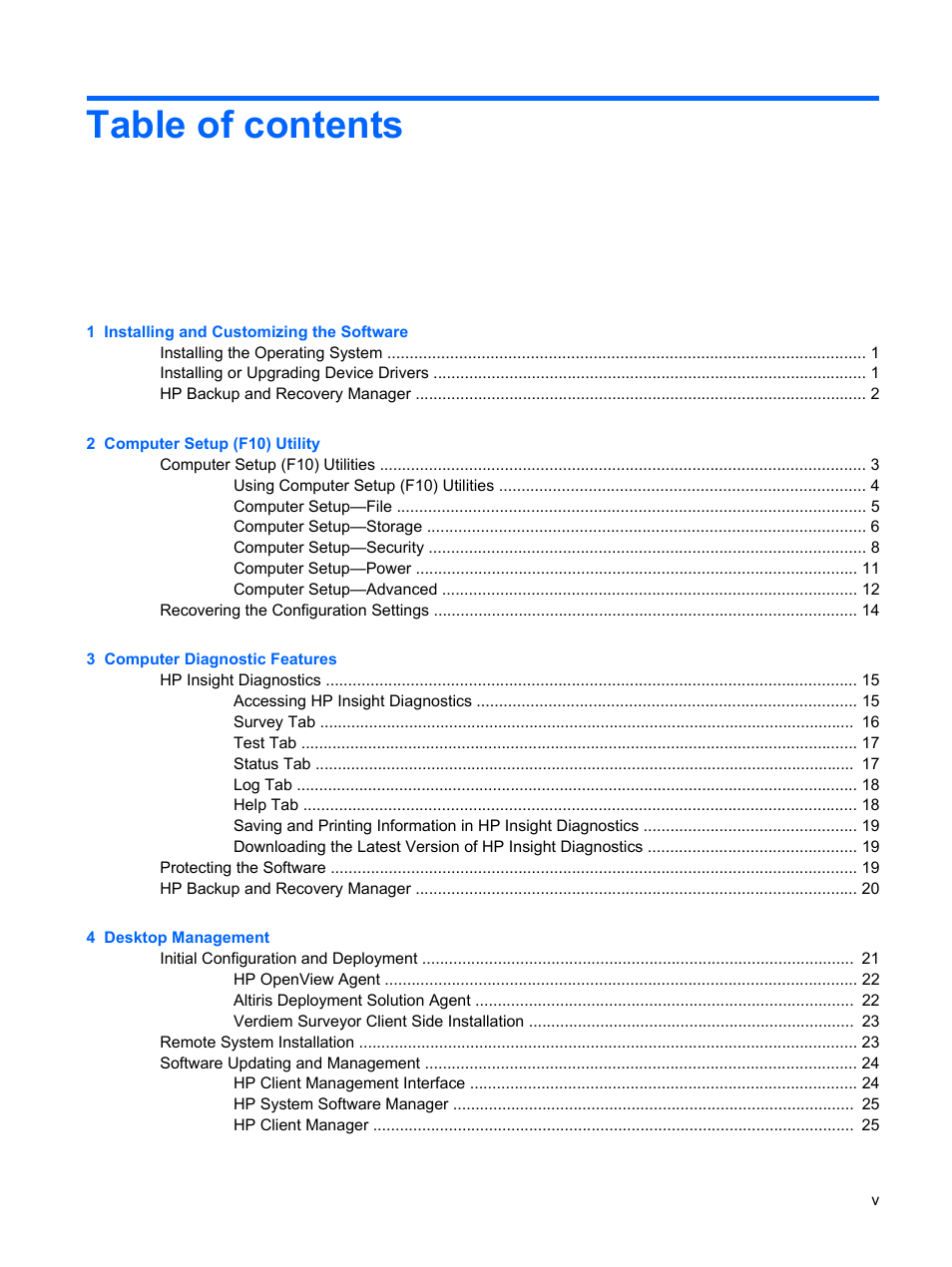 HP DC7800 User Manual | Page 5 / 276