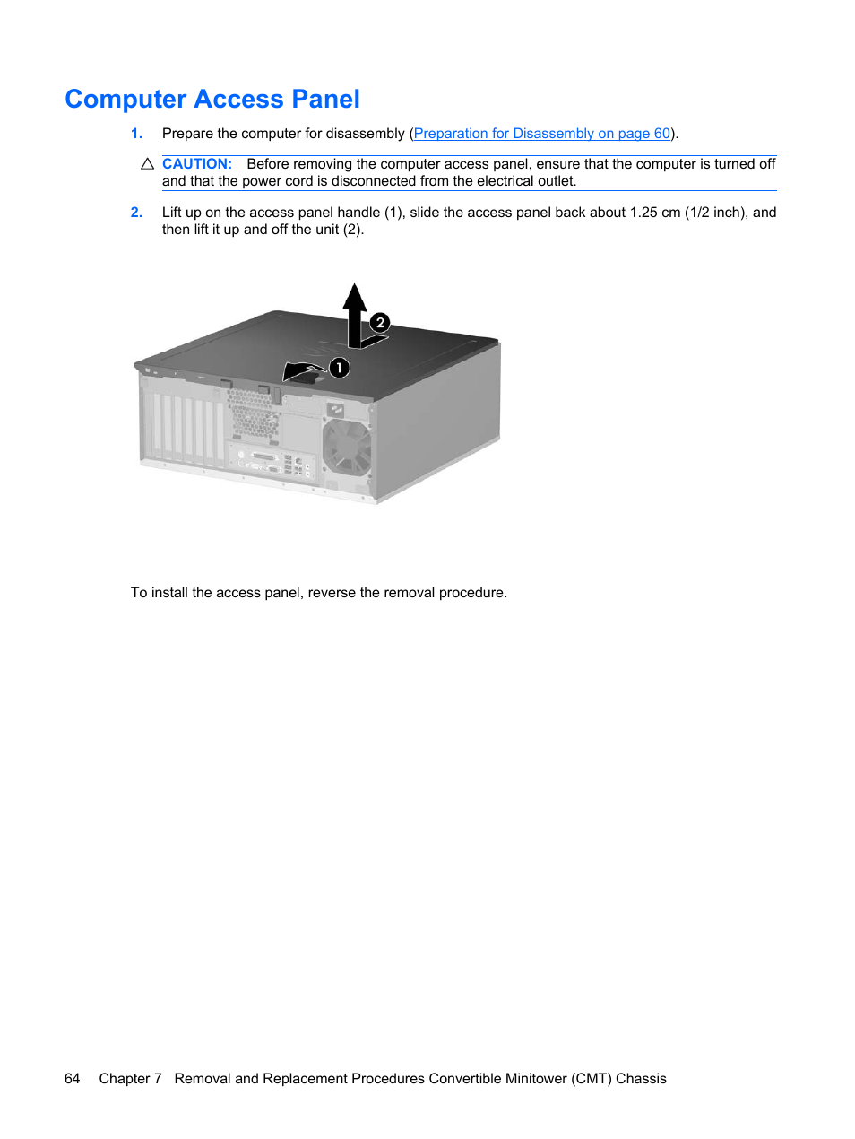 Computer access panel | HP DC7800 User Manual | Page 76 / 276
