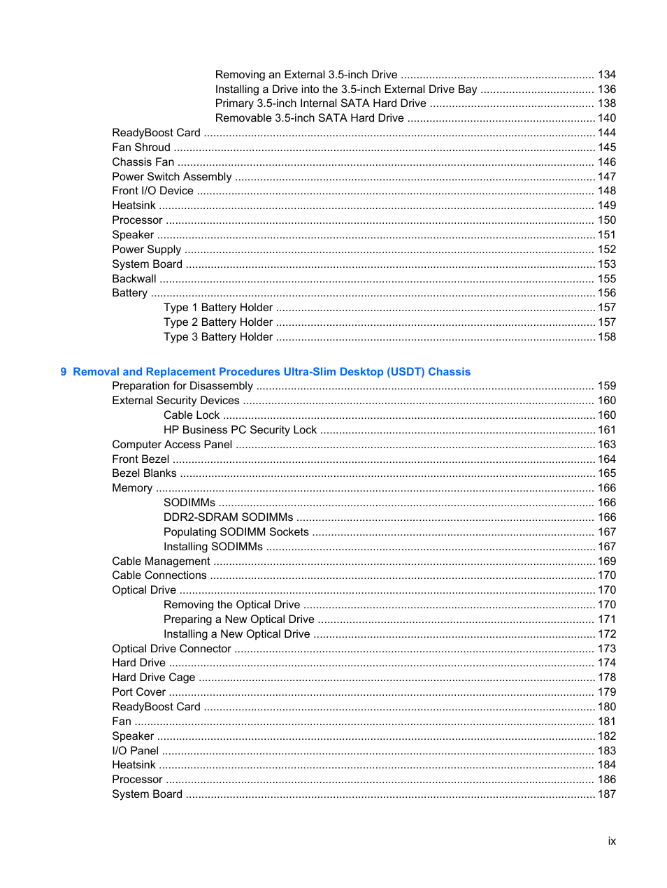 HP DC7800 User Manual | Page 9 / 276