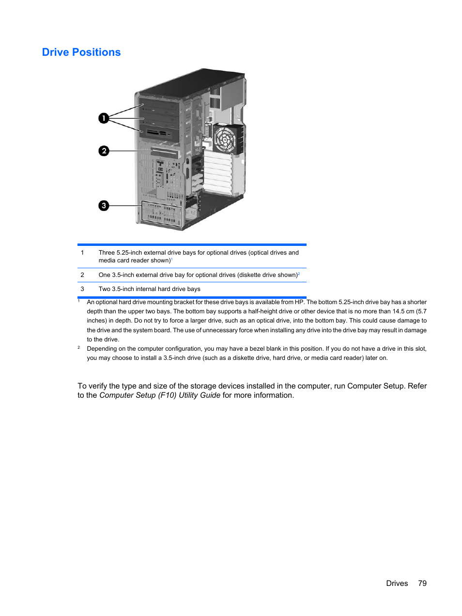 Drive positions | HP DC7800 User Manual | Page 91 / 276