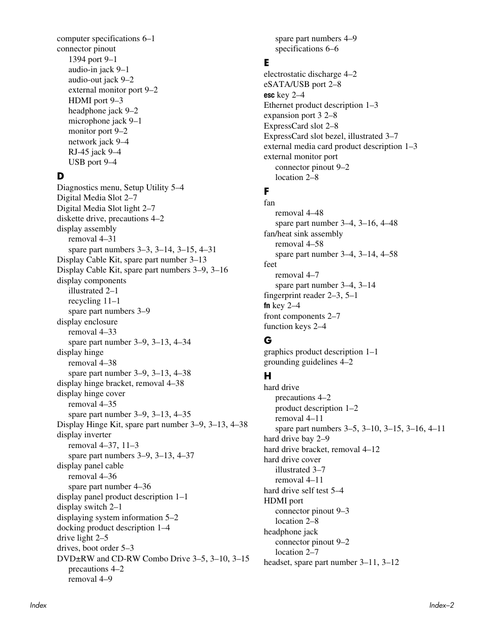 HP HDX 16 User Manual | Page 143 / 146