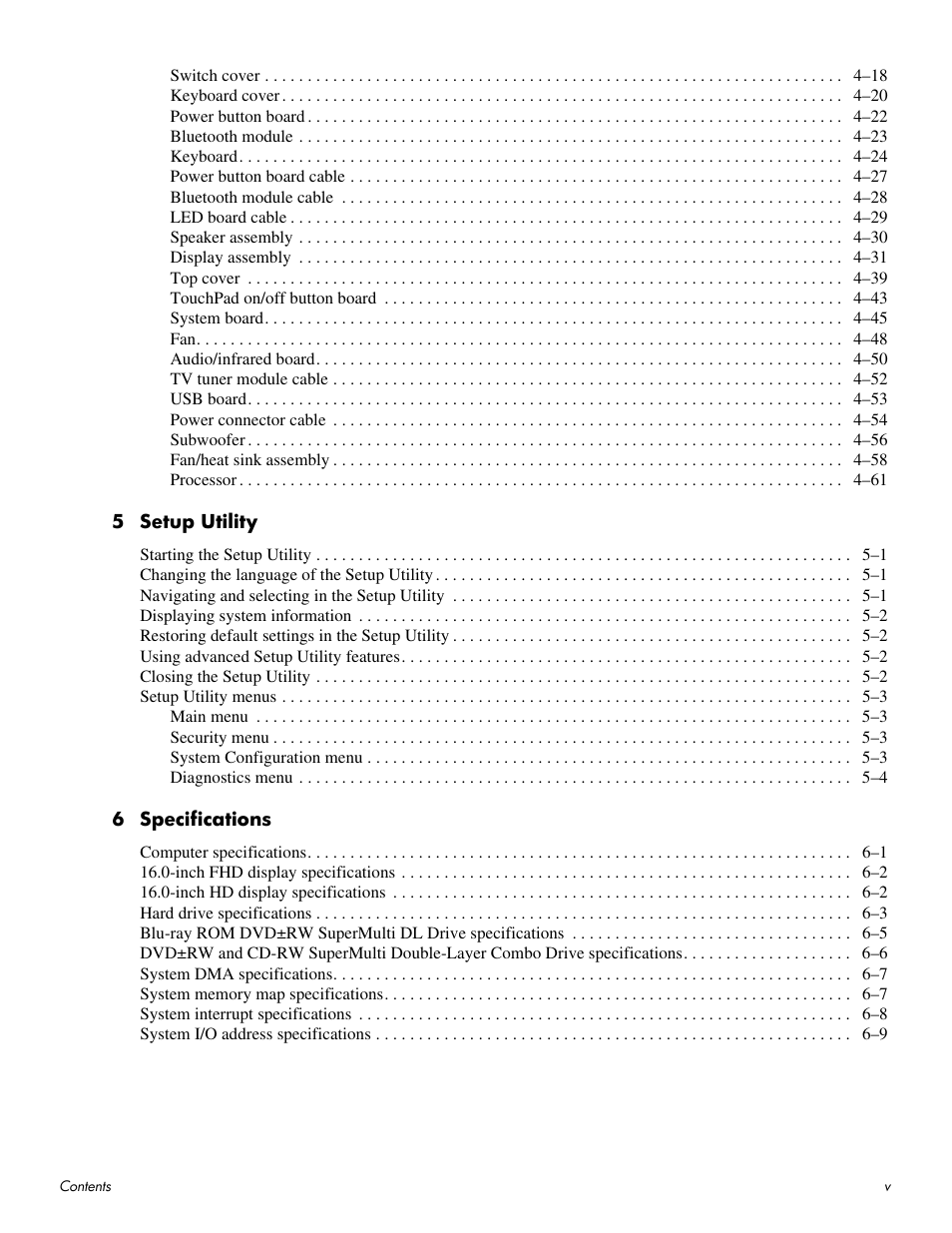 HP HDX 16 User Manual | Page 5 / 146