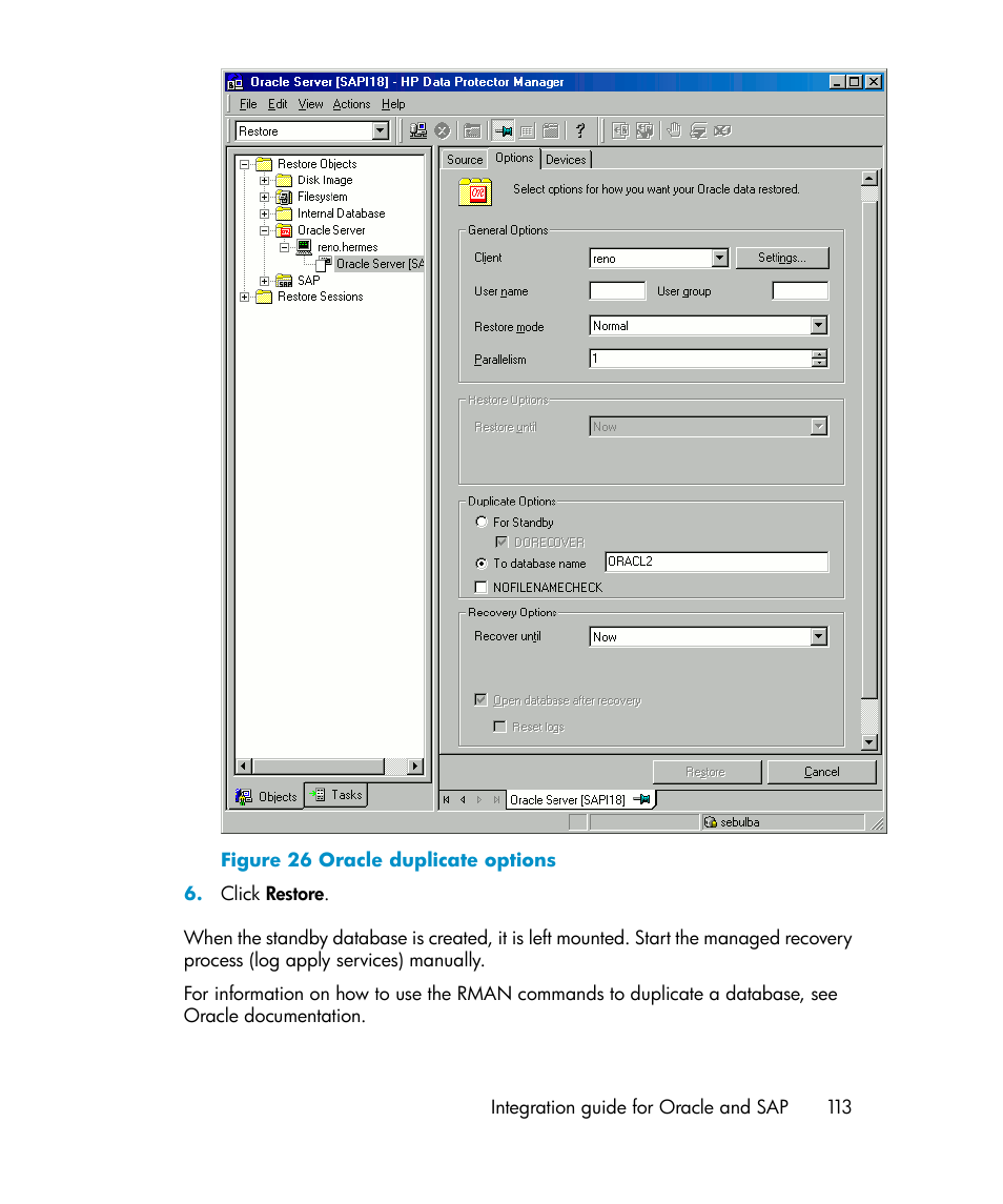 Oracle duplicate options | HP A.06.11 User Manual | Page 113 / 344