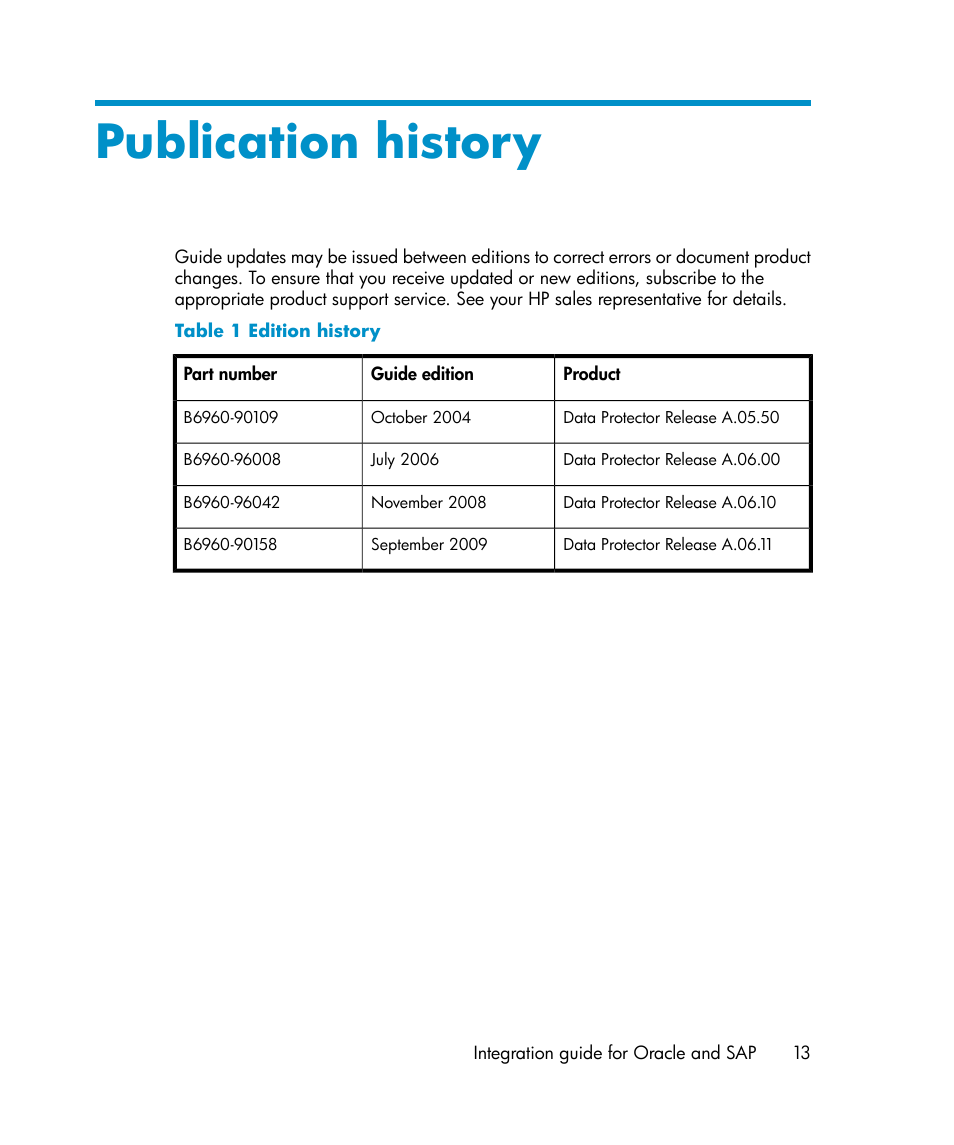 Publication history, Edition history | HP A.06.11 User Manual | Page 13 / 344
