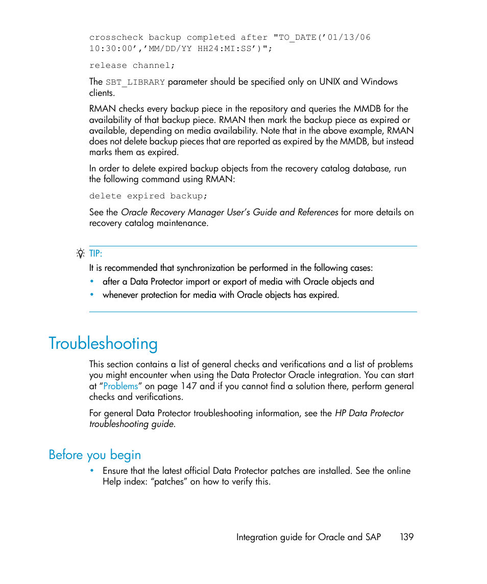 Troubleshooting, Before you begin | HP A.06.11 User Manual | Page 139 / 344