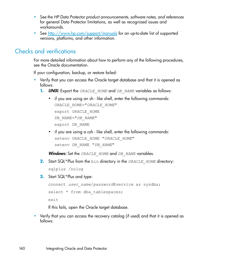 Checks and verifications | HP A.06.11 User Manual | Page 140 / 344