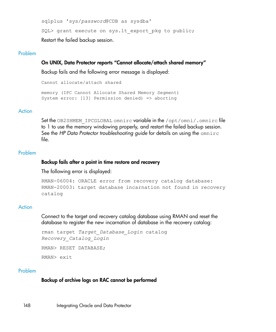 Problem | HP A.06.11 User Manual | Page 148 / 344