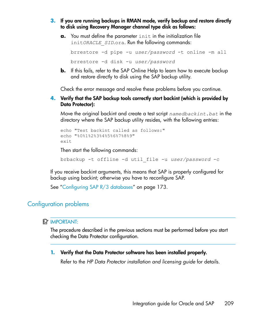 Configuration problems | HP A.06.11 User Manual | Page 209 / 344