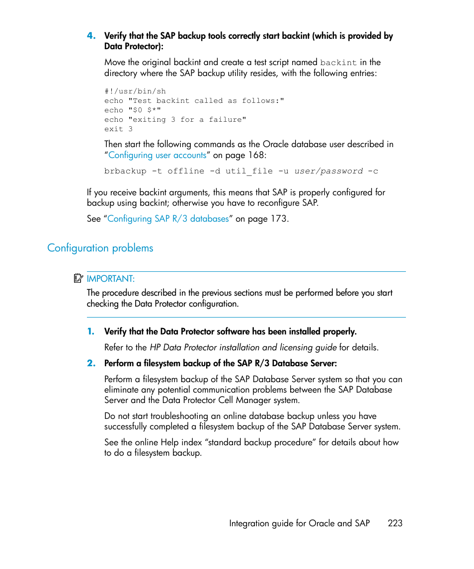 Configuration problems | HP A.06.11 User Manual | Page 223 / 344