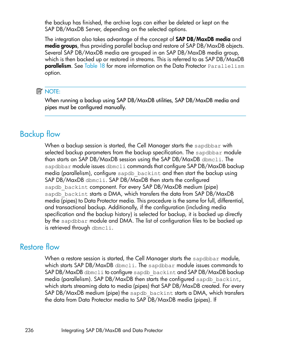 Backup flow, Restore flow, 236 restore flow | HP A.06.11 User Manual | Page 236 / 344