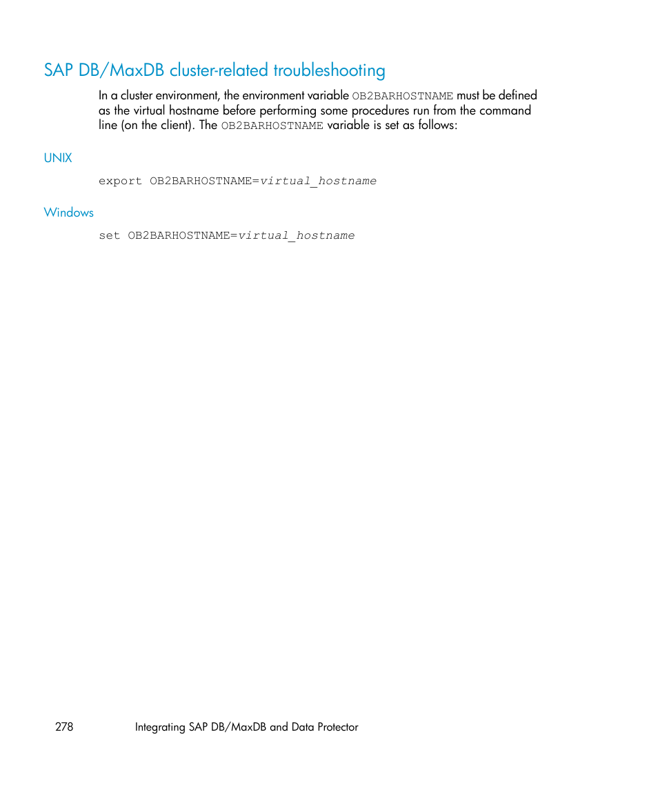 Sap db/maxdb cluster-related troubleshooting | HP A.06.11 User Manual | Page 278 / 344