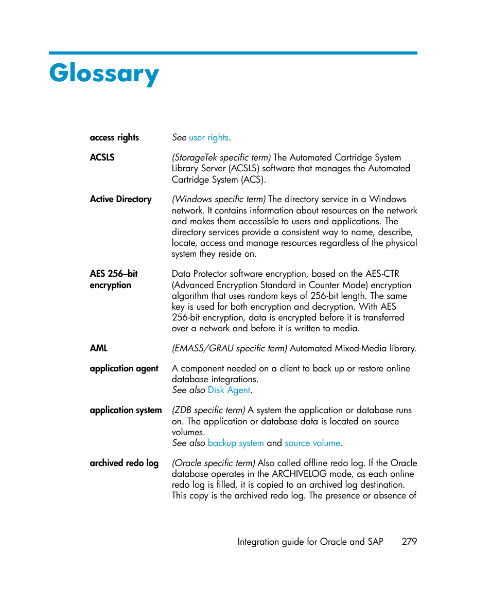 Glossary | HP A.06.11 User Manual | Page 279 / 344