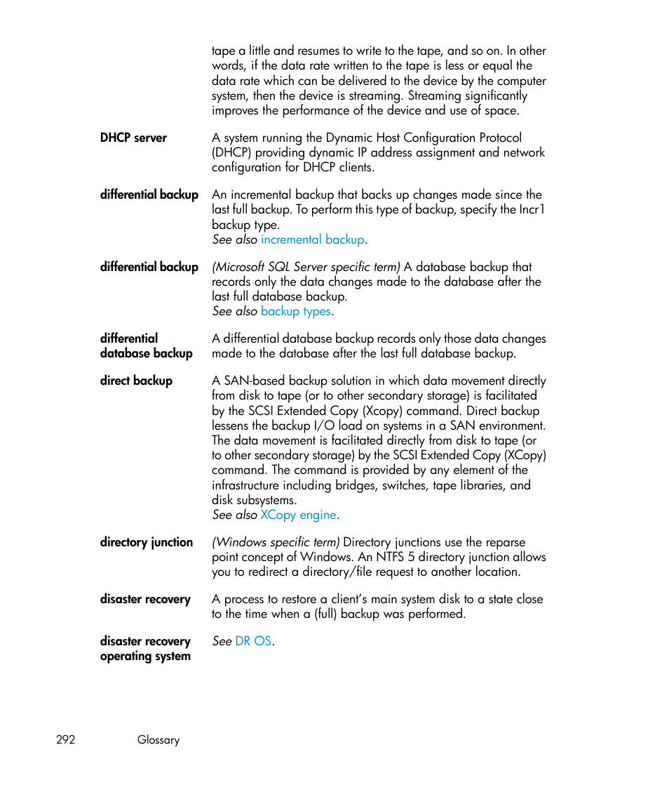 Differential backup | HP A.06.11 User Manual | Page 292 / 344