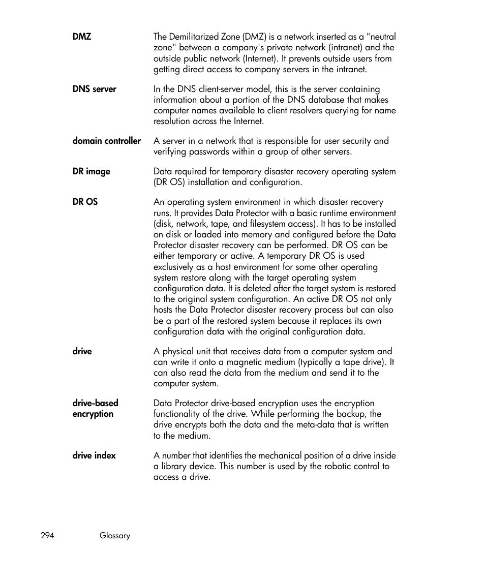 Dr os | HP A.06.11 User Manual | Page 294 / 344