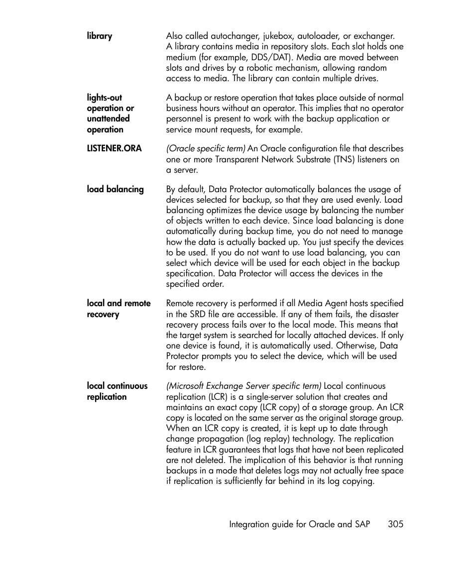 Local continuous, Replication, Library | HP A.06.11 User Manual | Page 305 / 344